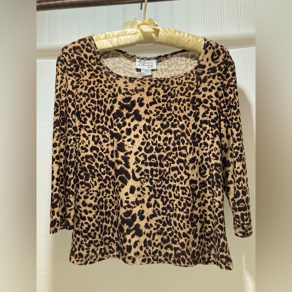 Style & Co Collection Petite Womens Animal Print 8P